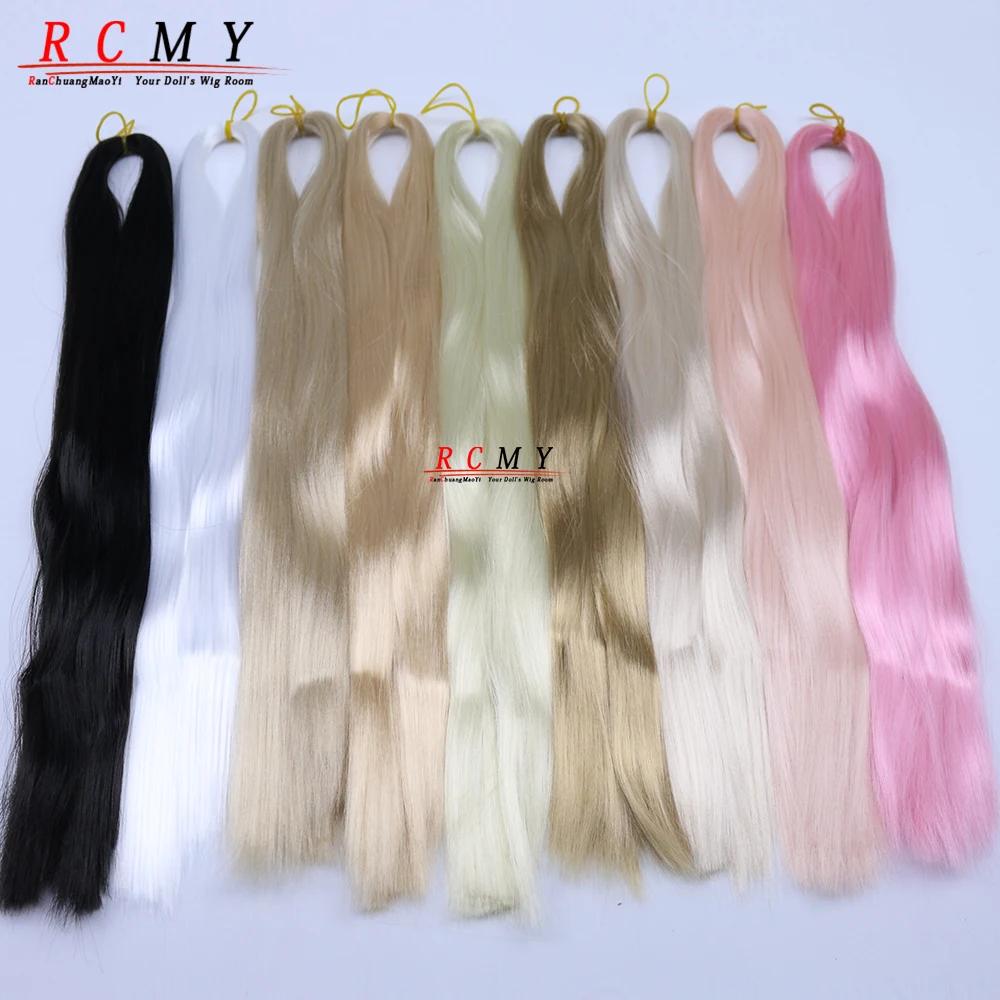 RCMY Red Milk Silk Doll Wig BJD/SD Doll Hair Rooting Doll Wigs Transplant Hand-crocheted Pink Gold Black Doll Hair Accessories