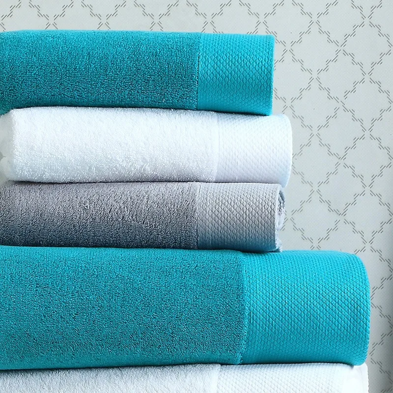 Cotton Towel Bathroom Satin Sauna Gym Beach Absorbent Machine Washable