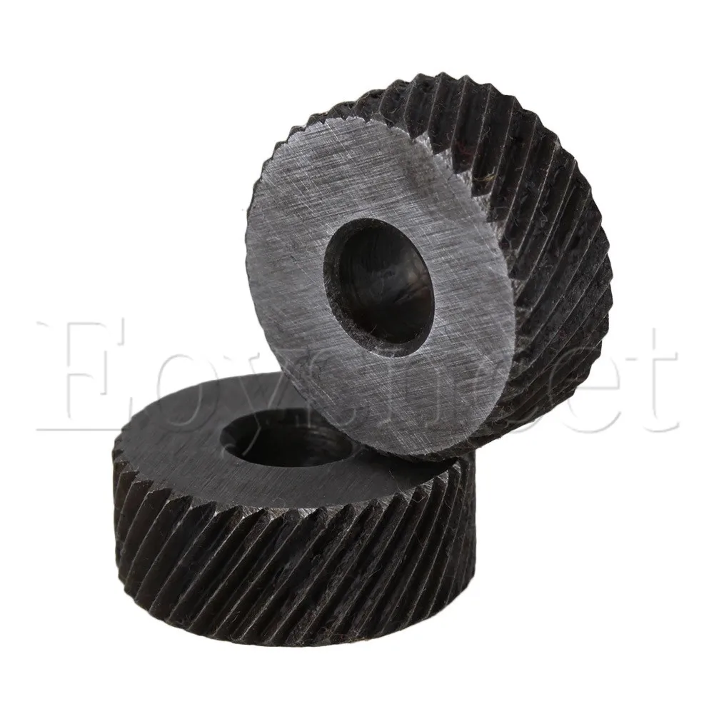 Knurl Wheel Tool Diagonal Coarse Twill Pattern 8 x 19mm 1.2mm Pitch Roller 2 x knurling tool set