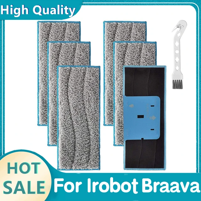 Tampons de vadrouille lavables de remplacement pour robot Irobot Braava Jet  M6, accessoires d'aspirateur, lingettes de support réutilisables -  AliExpress