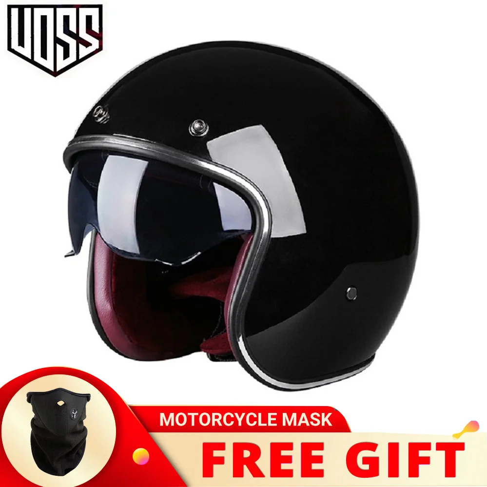 

Cafe Racer Helmet Kask Pu Leather Vintage Open Face Helmet Removable and Washable Lining Safety Comfort Casque Moto Dot Approved