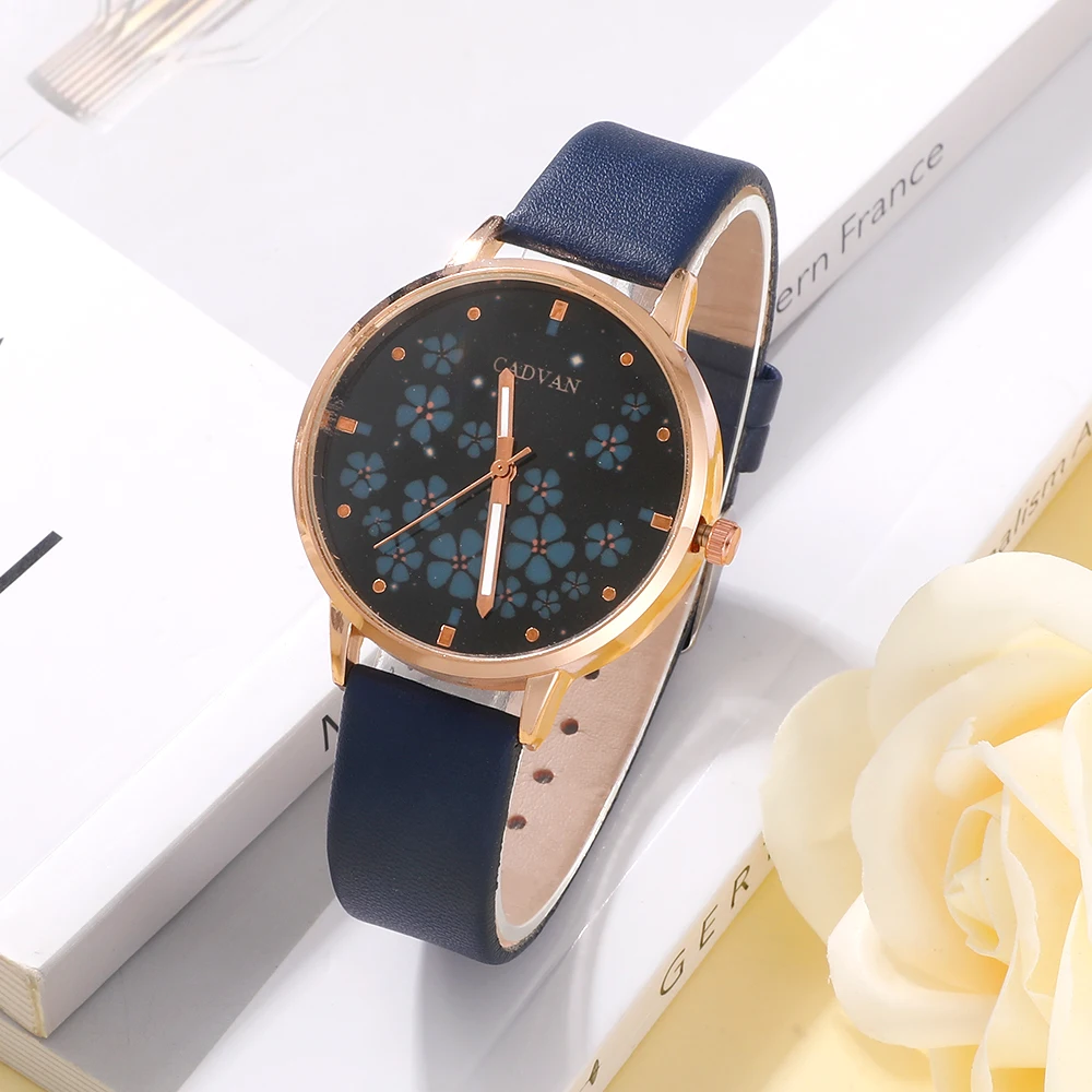 Elegant Leather Women's Watches with Alloy Bracelet