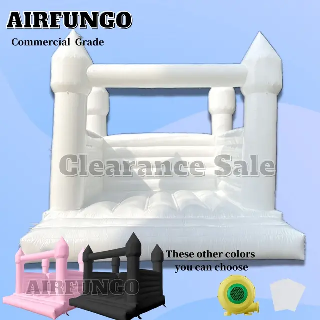 Outdoor Inflatable White Bounce House PVC Inflatable Bouncy Castle/Moon Bounce House/Bridal Bounce Wedding Bounce House White 1