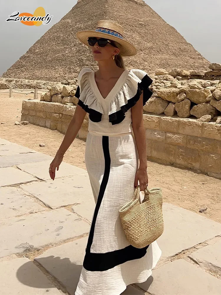 vestido patchwork python - loja online de roupas... Elegante-Patchwork-Feminino-Ruffles-Vestido-Midi-Vestidos-sem-mangas ...