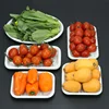 100pcs White Fresh Fruit Serving Tray Translucent Uncovered Meat Packaging Box Disposable Plastic Vegetable Pallet Supermarkets 3