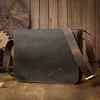 Retro Genuine Leather Men Laptop Bag Leather Shoulder Bag Business Office Bags Brown Male Laptop Portfolio Case Messenger Bag 1