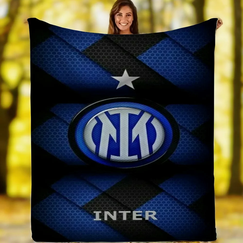 Fur Blanket Bed Inter Milan FC Logo Fluffy Plaid Hairy Blankets for Bed Throw Blankets Sofa Decoration Cobija Blanket King Size 3