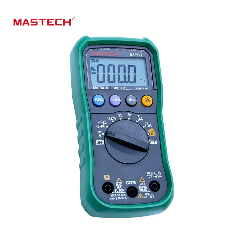 

Mastech MS8239C Digital Multimeter Auto range Handheld AC DC Voltage Current Capacitance Frequency Temperature Tester 3 3/4