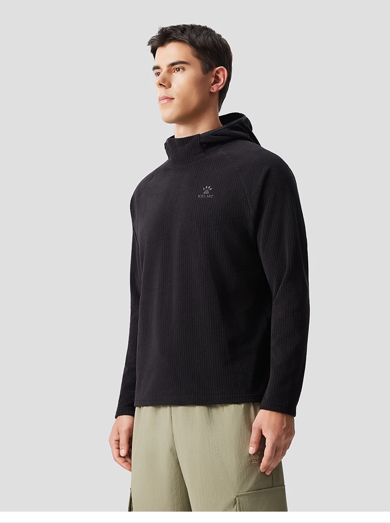 Kelme Herren-Sport-Hoodie, winddichte Outdoor-Jacke, lässiger, langärmliger, warmer Fleece-Pullover zum Laufen – Detail 19