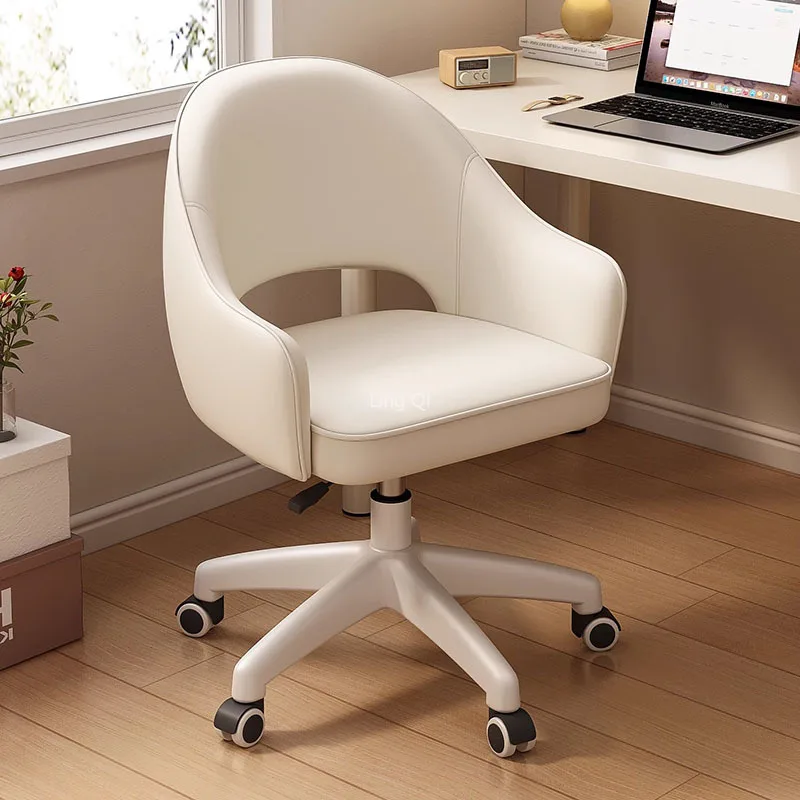Mid Back Nordic Office Chair Modern Comfortable Make Up Rotatable Armchair Wheels Long Sitting Cadeira Gamer Chair Furniture fashion professional women s autumn and winter new long sleeved suit unique temperament to make you unique