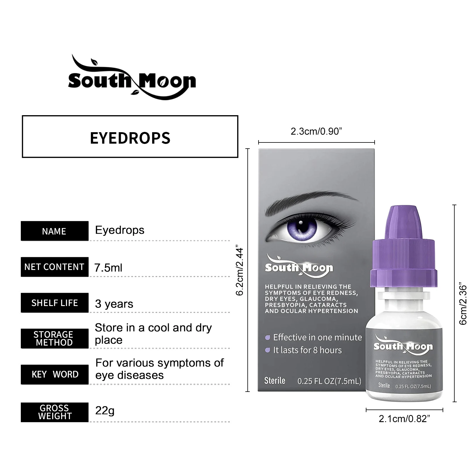 South Moon Eye Drops To Improve Eyesight Relieve Eye Fatigue Redness