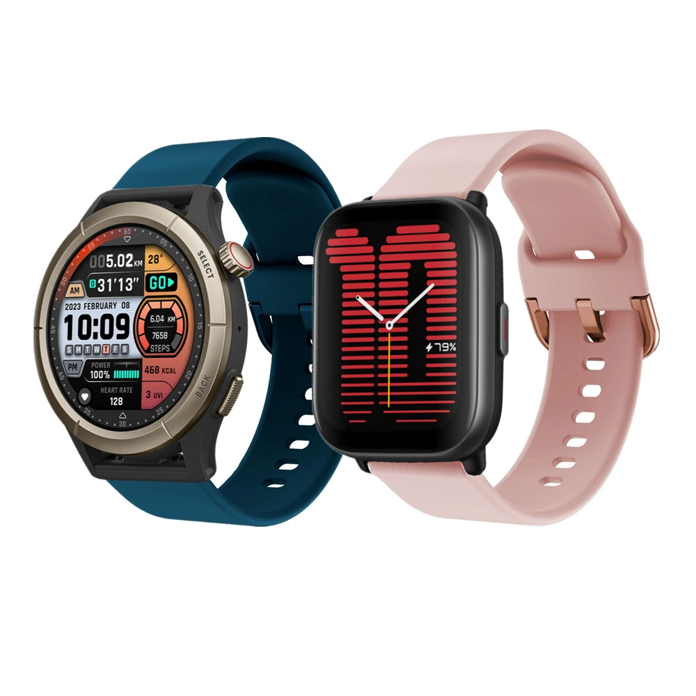 

Ремешок спортивный для Huami Amazfit Bip 5 3 Pro GTR, силиконовый мини-браслет для Amazfit Active Cheetah Balance, водонепроницаемый