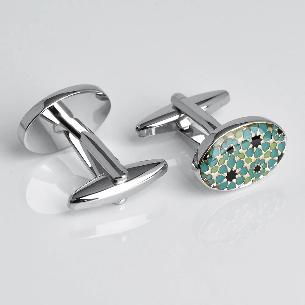 SAVOYSHI Oval Blue Cufflinks For Mens French Shirt Business Gift Jewelry Cuff Buttons High Quality Cuff Links