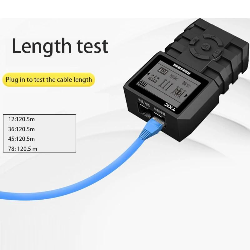 Line Finder LCD Display Measure Length RJ45 Cable Tracker Lan Measure Tester Network Tools Wire PoE Checker Wiremap utp tester