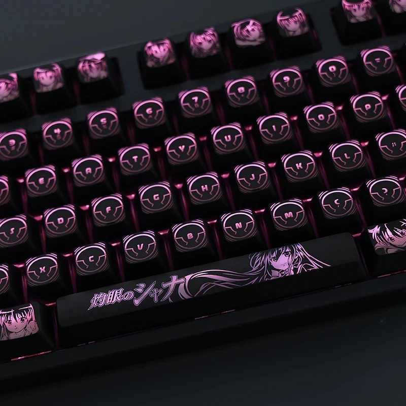 Conjunto Shakugan Não Shana Anime Backlit Keycaps Revestimento para Logitech G610 G512 Razer Blackwidow Huntsman Corsair K70 Tampas Chaves 1 - Imagem 2