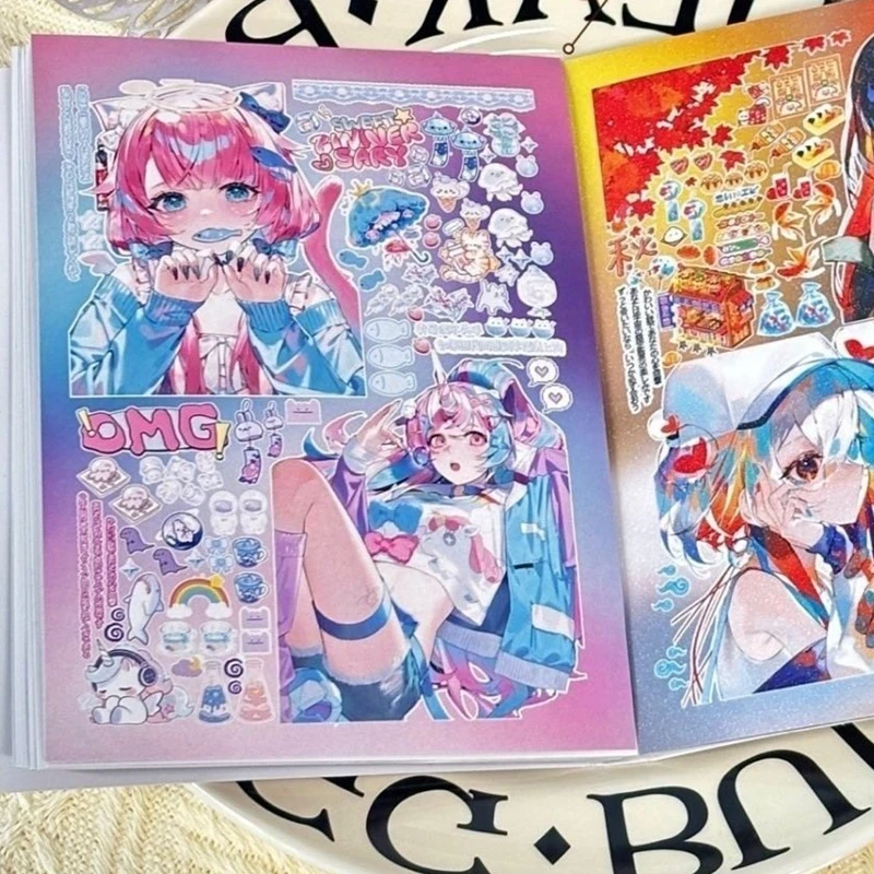 24페이지 새로운 귀여운 일본 소녀 남성 장식 스티커 북 스크랩북킹 휴대폰 케이스 DIY 저널 콜라주 재료 스티커 선물