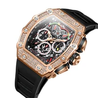 2022 New Men's Automatic Mechanical Watch ONOLA Fashion Unique Luxury Diamond Inlaid Design Waterproof Silicon Tape Watches Men