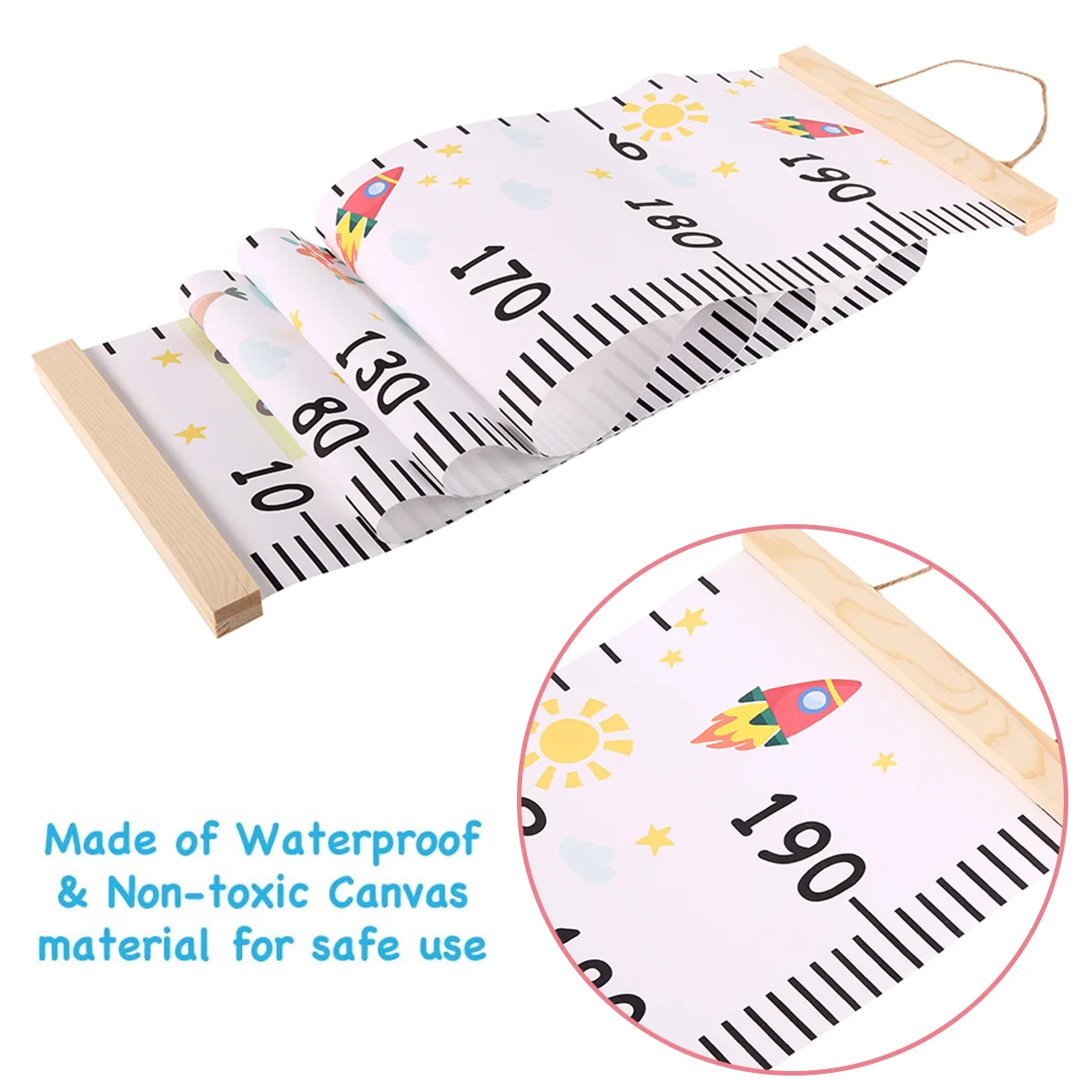 Children Height Measuring Chart Removable Roll Up Waterproof Baby Growth Chart
