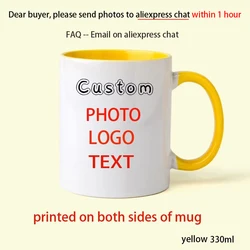Personalized Photo Mug with Custom Name and Image - Perfect Gift - 301 - 400ml (Yellow)