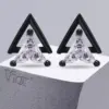 Vnox Punk Stud Earrings for Men, Triangle AAA CZ Stone Earrings, Geometric Stainless Steel Cool Rock Boy Ear Jewelry 5