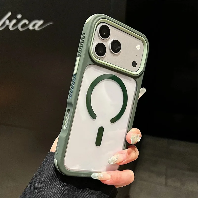 Enhanced Magnetic Shockproof 3-in-1 Phone Case with Clear Bumper Armor Cover