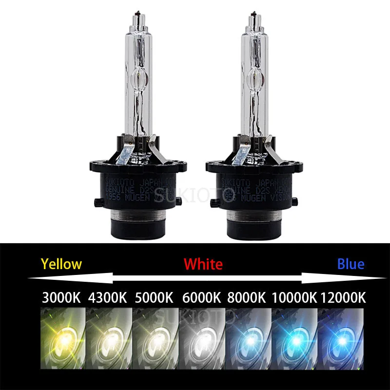 2PCS SUKIOTO GENUINE PARTS 35W D2S D2R D4S D4R HID Xenon Headlight Bulb Bi-xenon Projector Lens Car Xenon Lamp 4300K 6000K 8000K