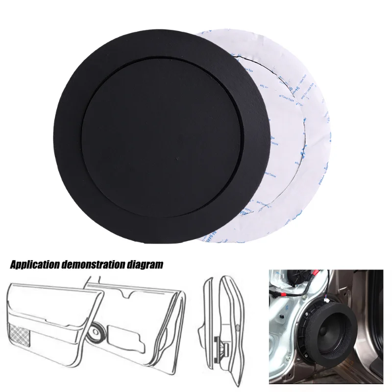 6.5 Inch Car Speaker Sponge Bass Door Trim Sound Insulation Cotton Sealed Soundproof Self Adhesive Ring Interior Accessories