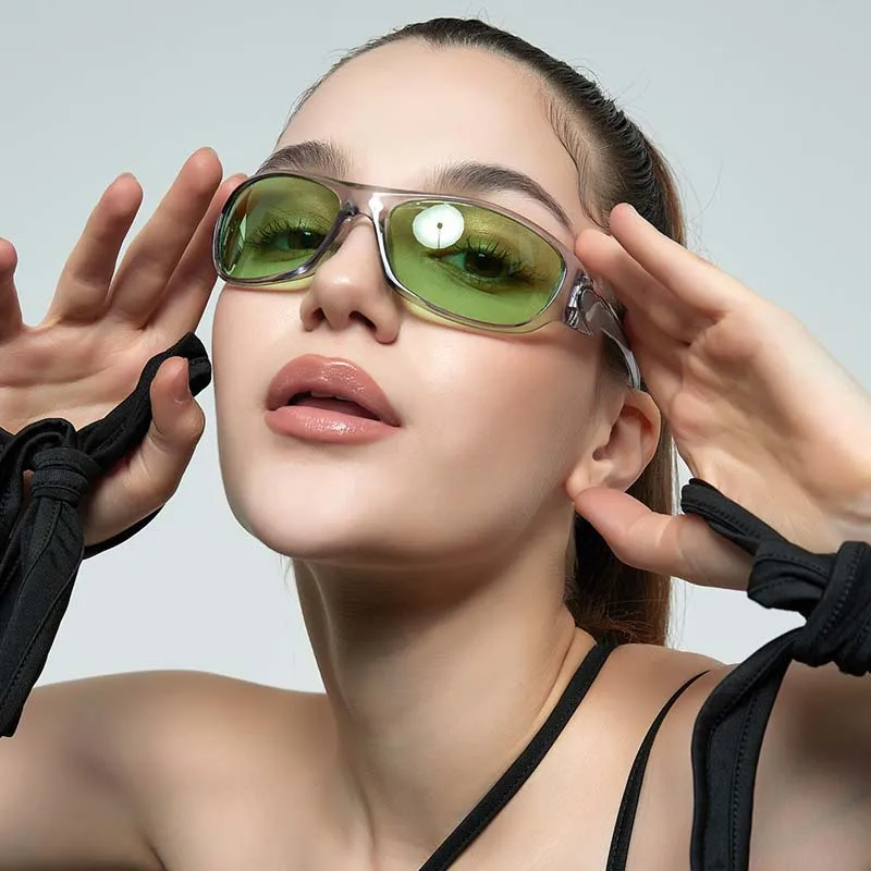 

Очки солнцезащитные женские квадратные, модные брендовые дизайнерские винтажные очки в стиле стимпанк, индивидуальные прозрачные