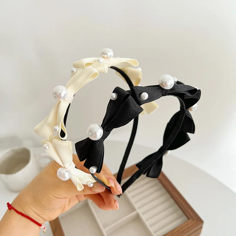 

Mori Style Starry Three-Dimensional Bow Pearl Scattered Headband Girls Cute Hairband High-Grade Hair Accessories