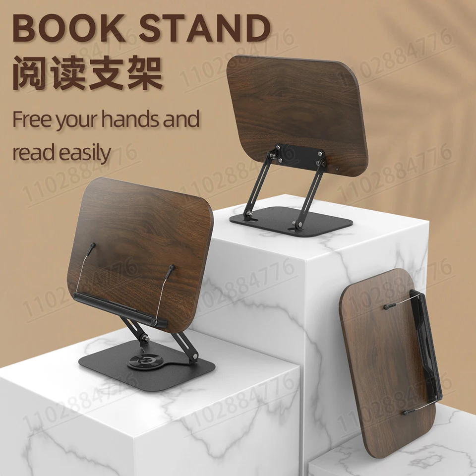 Reading Stand Solid Wood 360 &deg; Rotation Children Students Reading Learning Tools Log Colour Multifunctional Ipad Stand desktop book stand