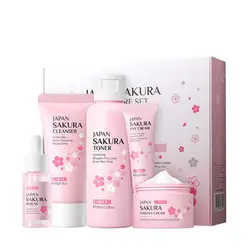 Radiant Sakura Skincare Set: Complete Facial Care Collection (5pcs set)