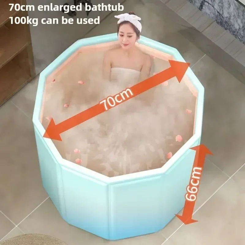 Adult Folding Tub Bucket Children Can Sit in Tub Swimming Bucket Adult Bathtub Full Body Bath Tub Foldable Storage Bath Bucket