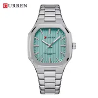 CURREN 8458 Men Quartz Watch Fashion Business Simple Leisure Silvery Stainless Steel Strap Wristwatch 1