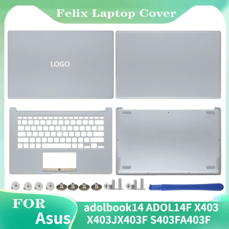 

New For Asus adolbook14 ADOL14FA X403 X403J X403F S403F A403F LCD Back Cover Palmrest Bottom Case Upper Lower Case Light Blue