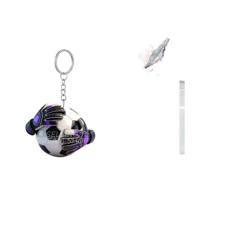 Simulation Football Keychain Acrylic Jewelry Accessories Sports Ball Backpacks Pendants Car Hanging Decoration Ornament Keyring