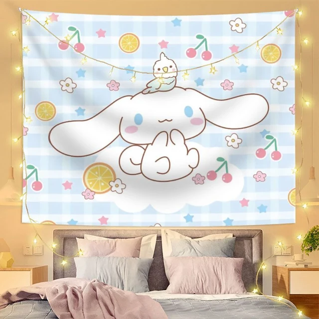 Tapisserie Cinnamoroll – Décoration de rêve pour une pièce confortable, tissu de fond pour salon et chambre à coucher, sans lumières 4