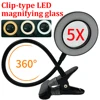 Clip-Type Led Magnifying Glass Nail Beauty Light USB Cold Light Led Non-slip Equipment Clamp Glass Portable Desk Lamp 1