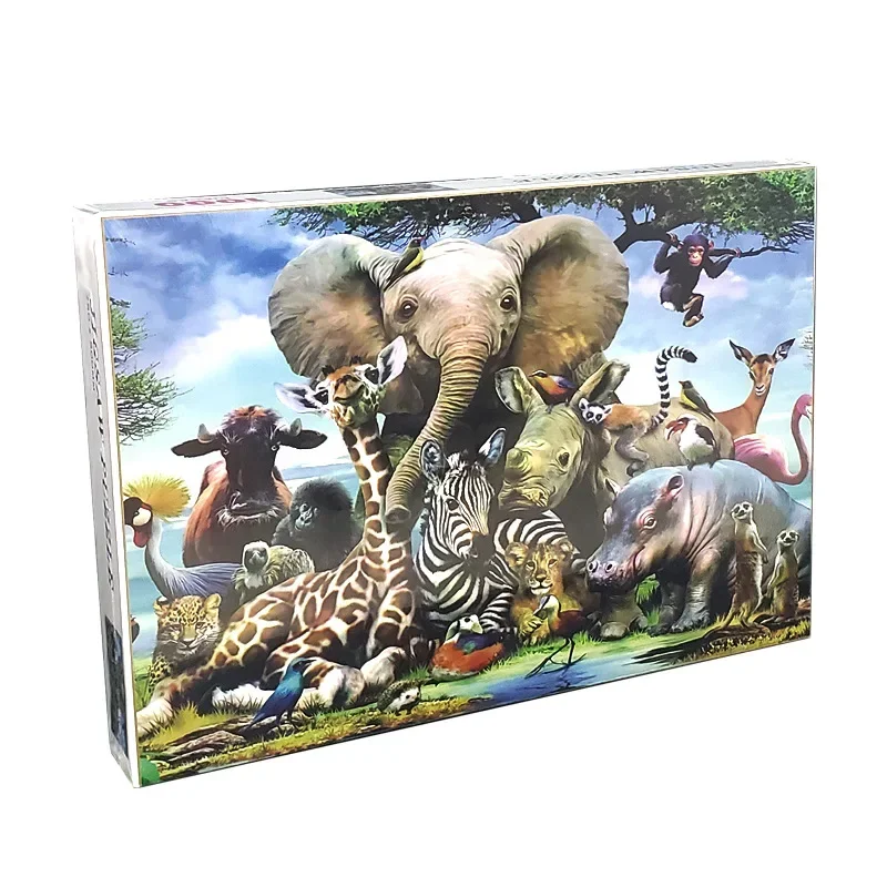 75*50cm 1000 Pieces Paper Jigsaw Puzzle Animal Series Animal World Dinosaur Adult Puzzle Puzzle Personalised Toys Christmas Gift hot sale dinosaurs transport car dinosaur carrier truck toy indominus rex jurassic world dinosaurs toys christmas gifts for kids