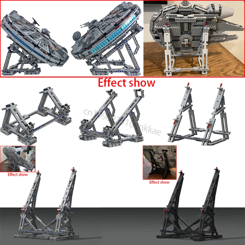 Maßgefertigter MOC Vertikaler Ausstellungsständer für Falcon 75192 75257 75105 75212 7965 Bausteine DIY Falcon Halterung Steine Geschenk