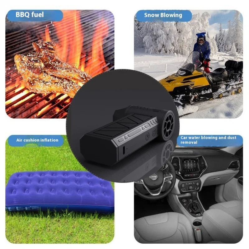 Violent Turbofan Mini Camping Outdoor Handheld Fan130000 High Speed Brushless High Speed Blower Dust Blower