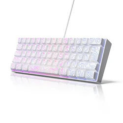 Compact Wired RGB Backlit Keyboard with Membrane Keyswitches - White (WHITE)