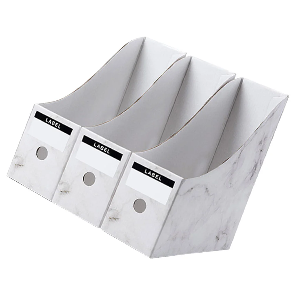 

Office Supplies File Rack Paper Storage Box Dormitory Desktop Organizer Student Bookend (waterproof Marble) 1 Set Shelf Holder