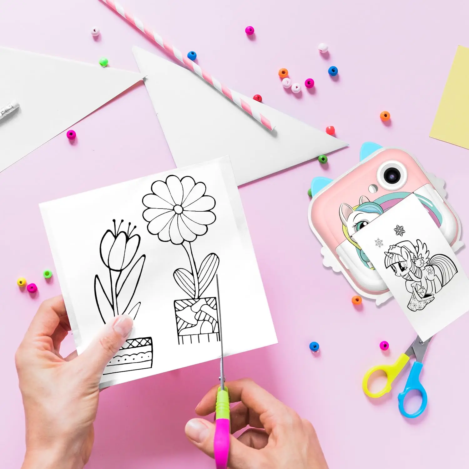 57mm Thermal Paper Rolls for Mini Printer Color Self-Adhesive Sticker Labels/Photo Paper Compatible with PeriPage/PAPERANG Paper