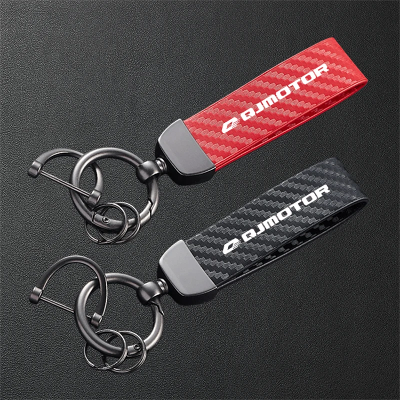 High-Grade Motorcycle Carbon Fiber Patterned Metal Keychain Keyring