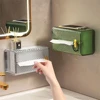Light Luxury Tissue Box, Wall Mounted, Rectangular Tissue Storage Box, Self-Adhesive Napkin Holder, Kitchen Paper Dispenser Case 2