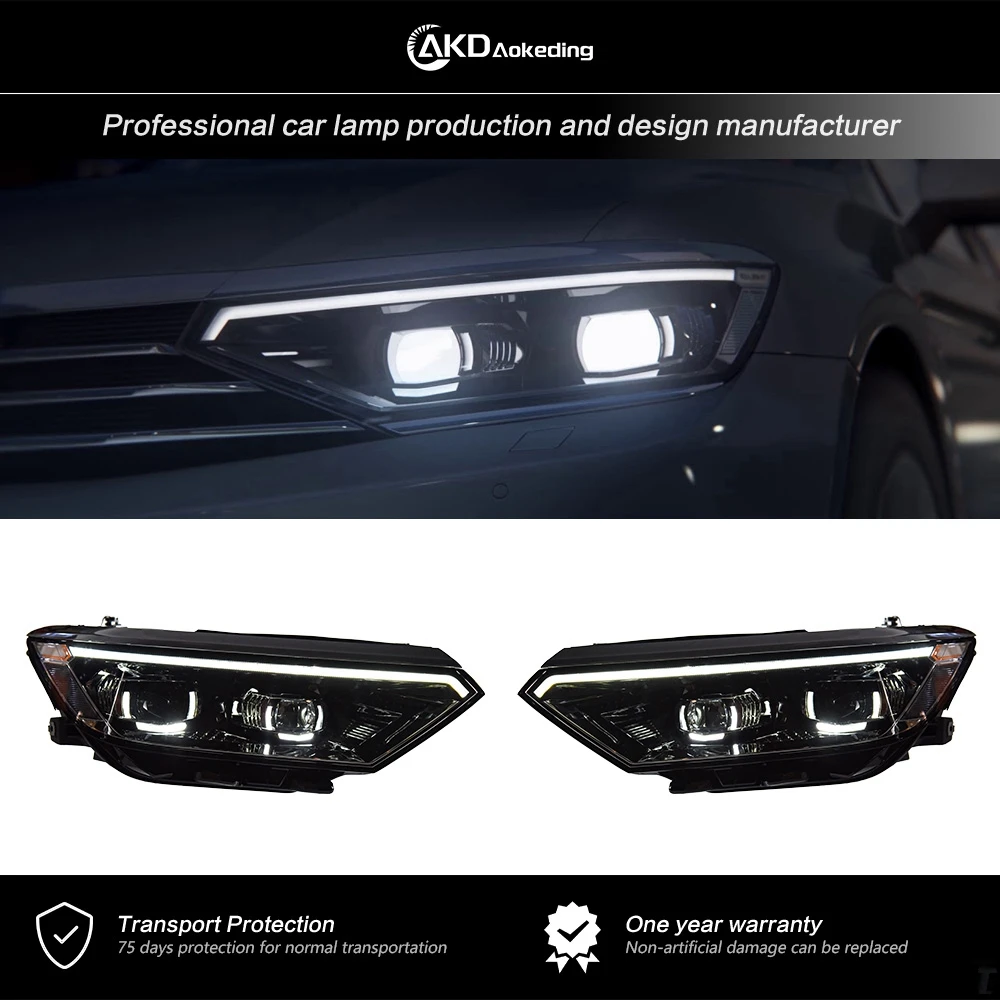 

AKD Front Light For Passat B8 EU-Spec LED Headlight Projector Lens 2015-2019 Magotan Angel Eye Headlights DRL Auto Accessories