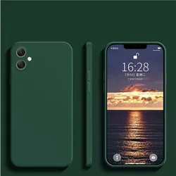 Sleek Liquid Silicone Rubber Phone Protector Case - Plain Design for A06 (Black Green)