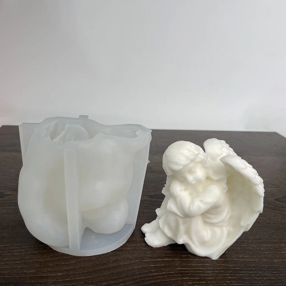 Sleeping Angel Candle Silicone Mold Cute Girl Angel Aromatherapy Gypsum Candle Ornaments Mold 8379