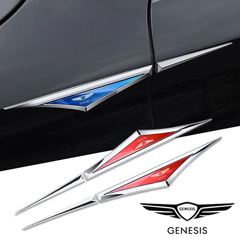

2pcs/Set Alloy Metal Car Side Doors Blade Auto Stickers For GENESIS Coupe G70 G80 G90 GV60 GV70 GV80 EV BH GV90 Decor Accessorie