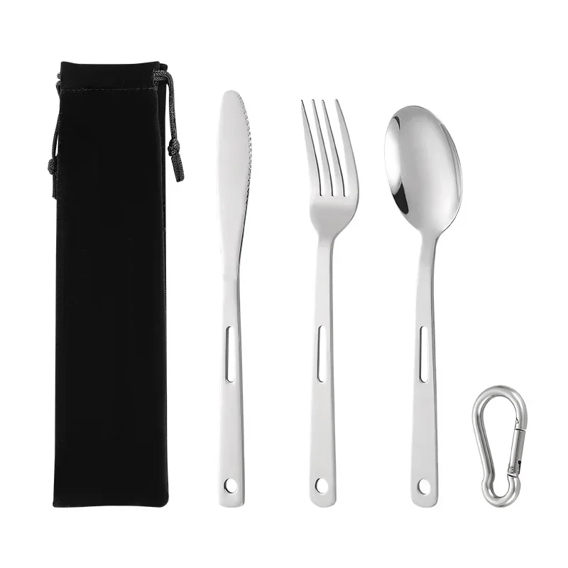 Tableware Outdoor Household Frosted Knife and Fork Spoon Chopsticks Travel Camping Portable Knife and Fork Set Stainless Steel